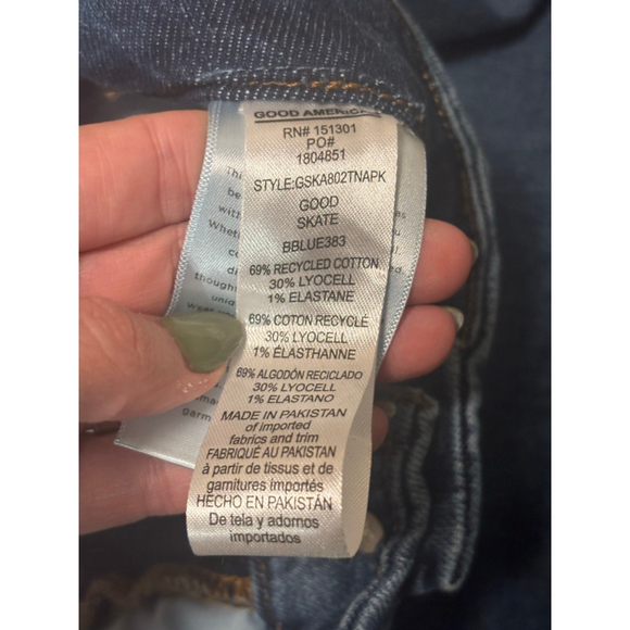 Good American Good Skate High Rise Wide Leg Jeans Medium Wash Size 14/16 - Picture 8 of 11